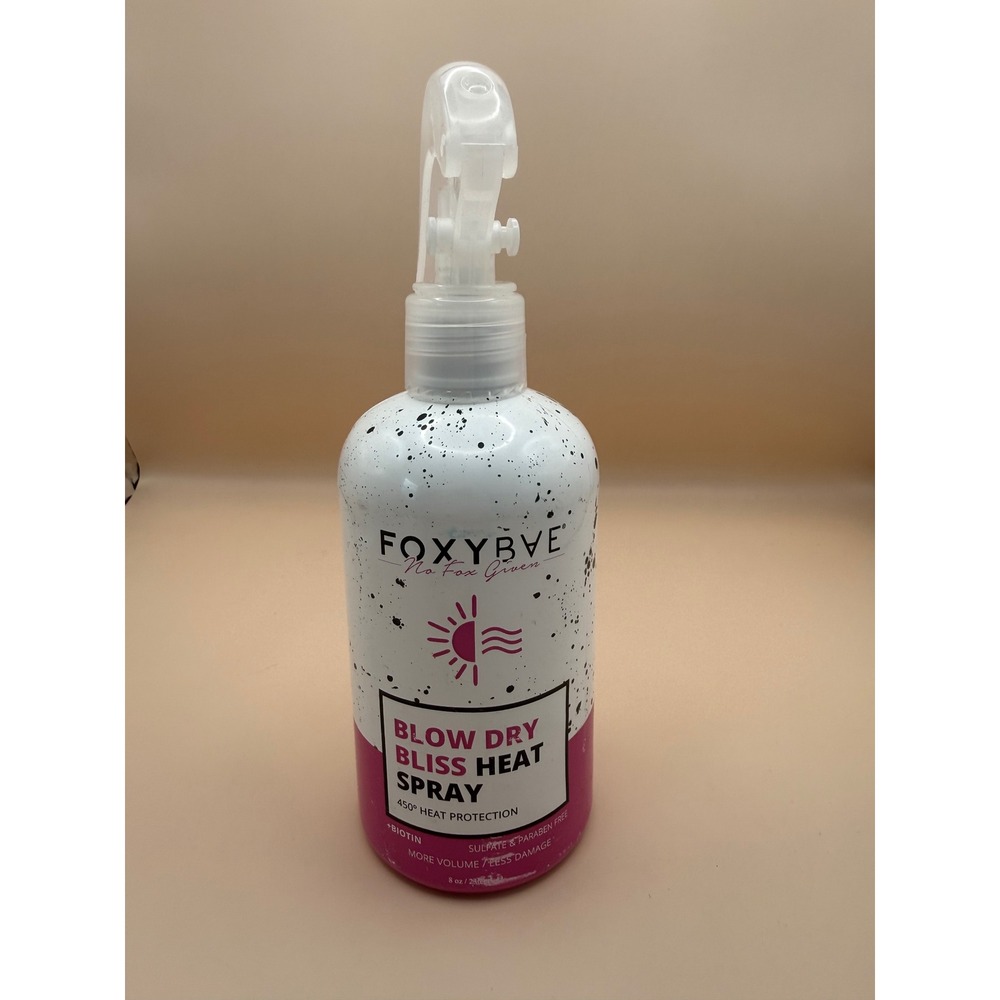 FoxyBae Blow Dry Bliss Heat Protectant Spray 8oz Biotin 450° Shield NEW